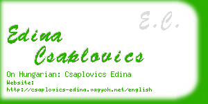 edina csaplovics business card